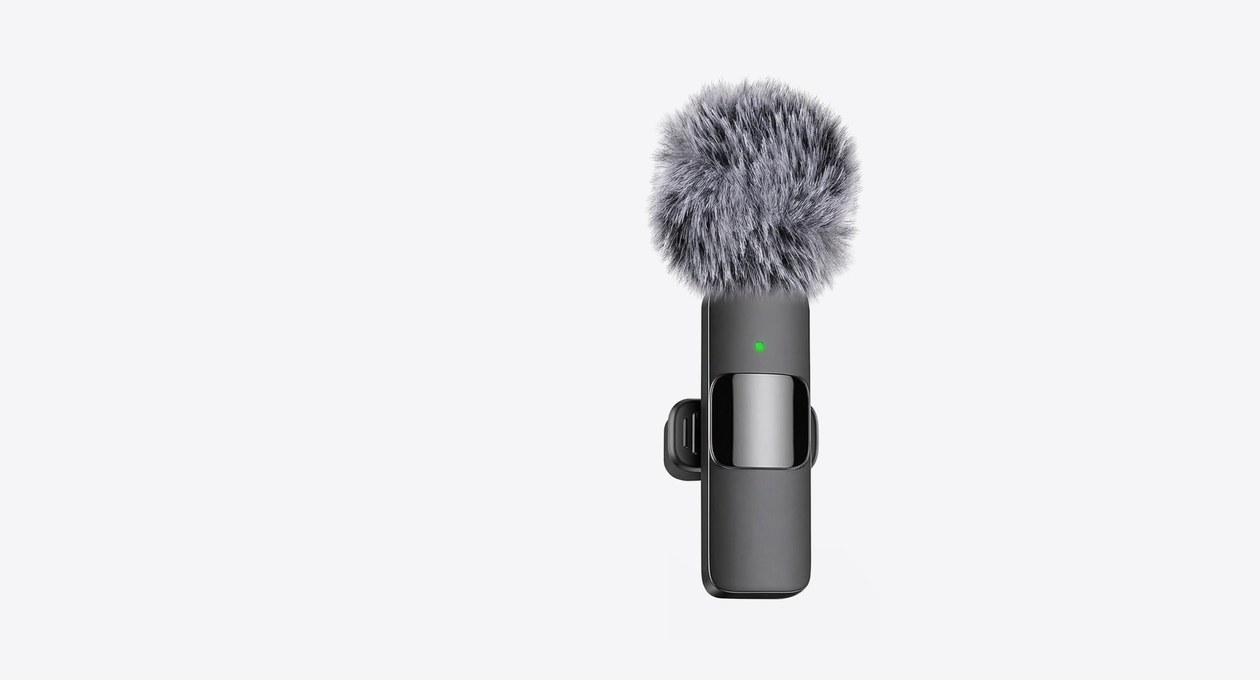 Mini Mic Pro transmitter with furry windscreen
